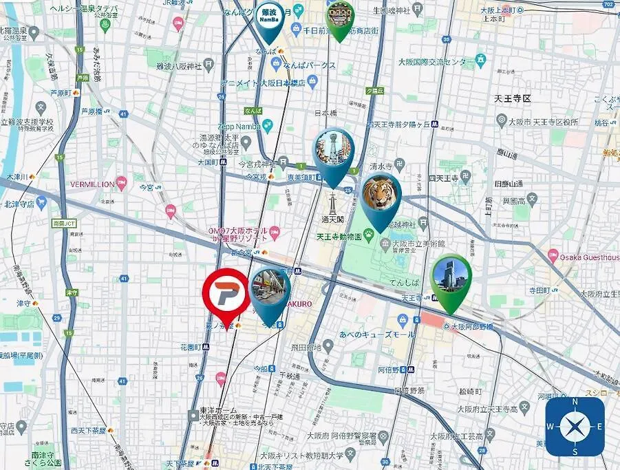 오사카 205号室南海空港線沿い花園町駅2分和室ミニキッチンと専用バスルーム付きアクセス抜群 아파트 일본